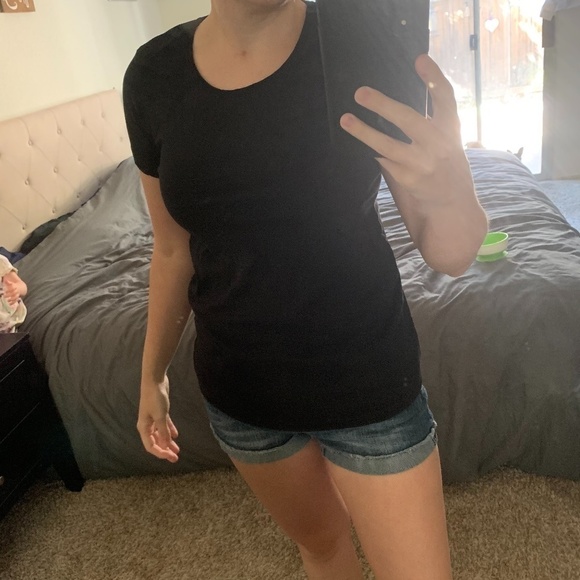 𝅺h & M Mama Black Soft Short Sleeve T-Short Women's Maternity Size Medium (726) - Picture 1 of 6